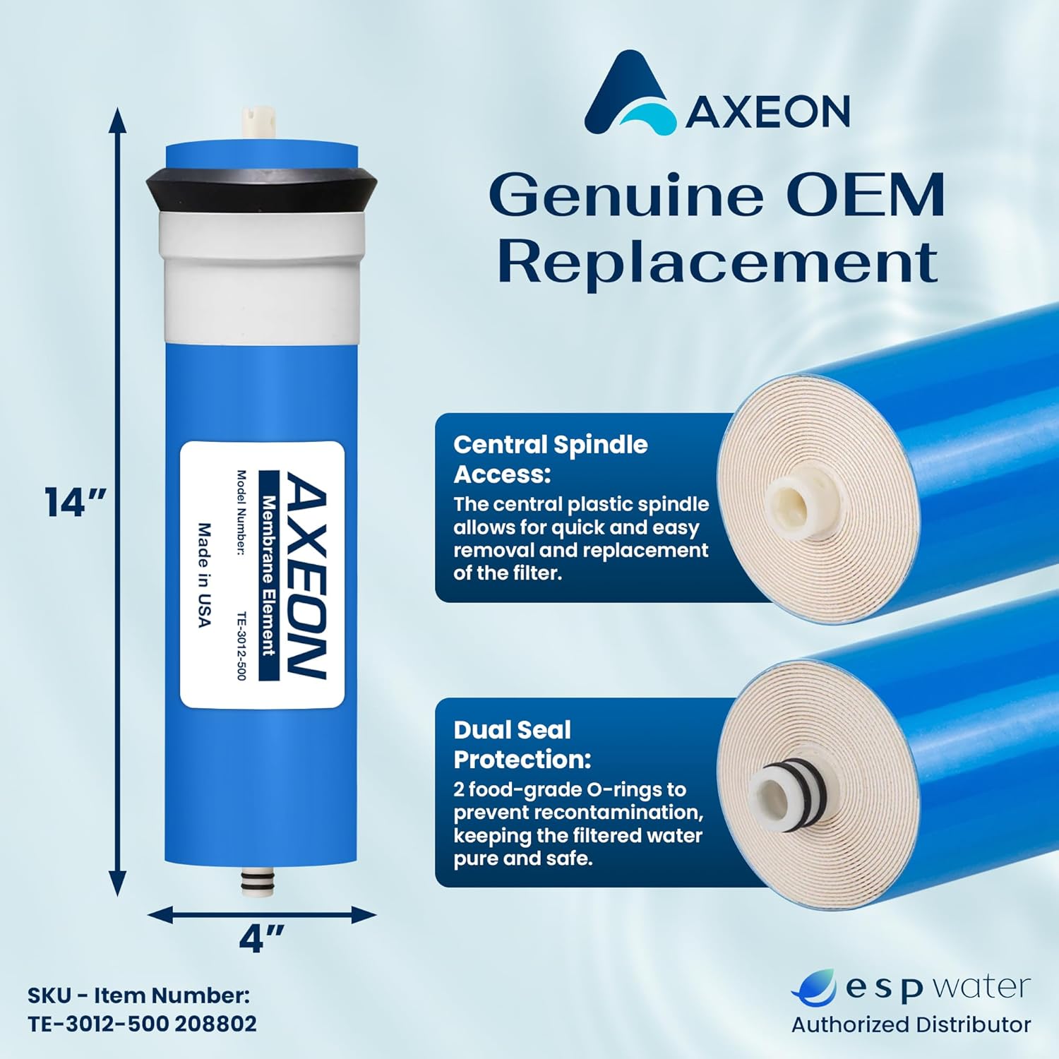 Axeon TE-3012-500 RO Membrane Genuine OEM Replacement 208802