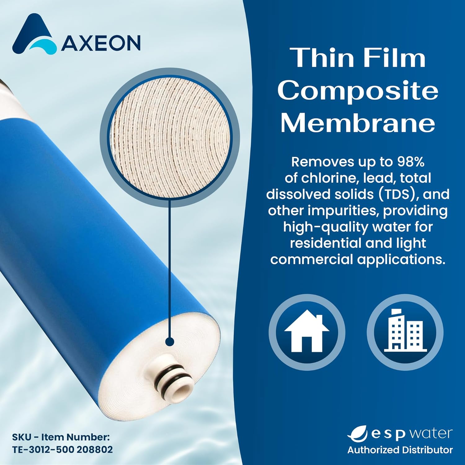 Axeon TE-3012-500 Thin Film Composite Membrane Removes Impurities