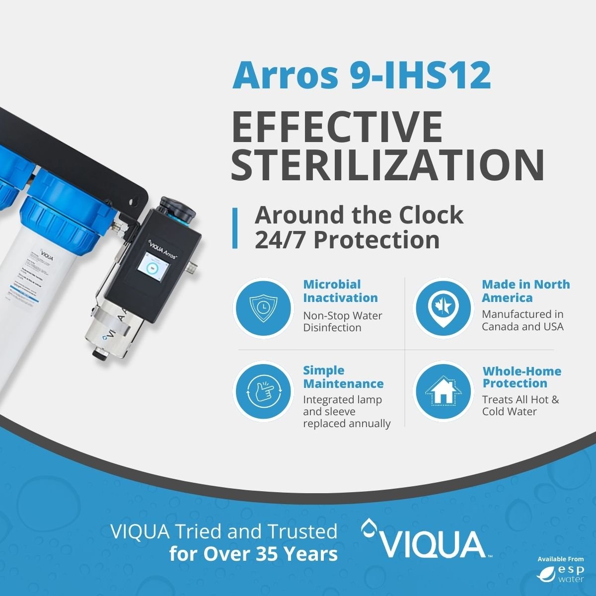 VIQUA Arros 9 - IHS12 Integrated 9 GPM UV System Arros 9-IHS12 - ESP Water