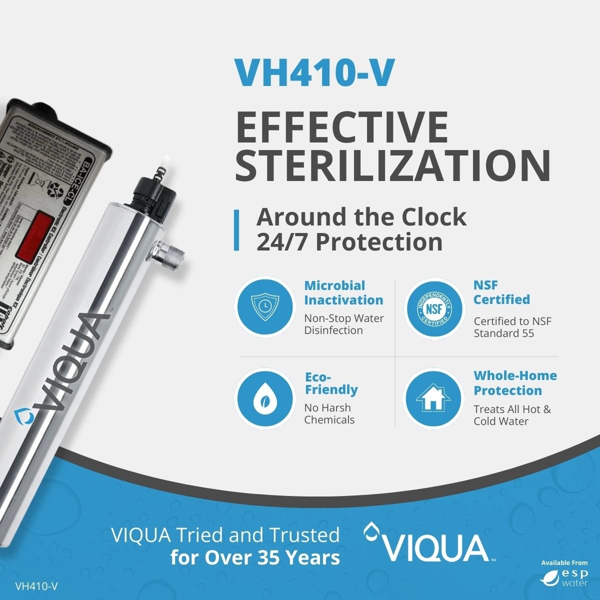 VIQUA VH410 - V UV System, NSF 55 Class B, 14 GPM VH410-V - ESP Water