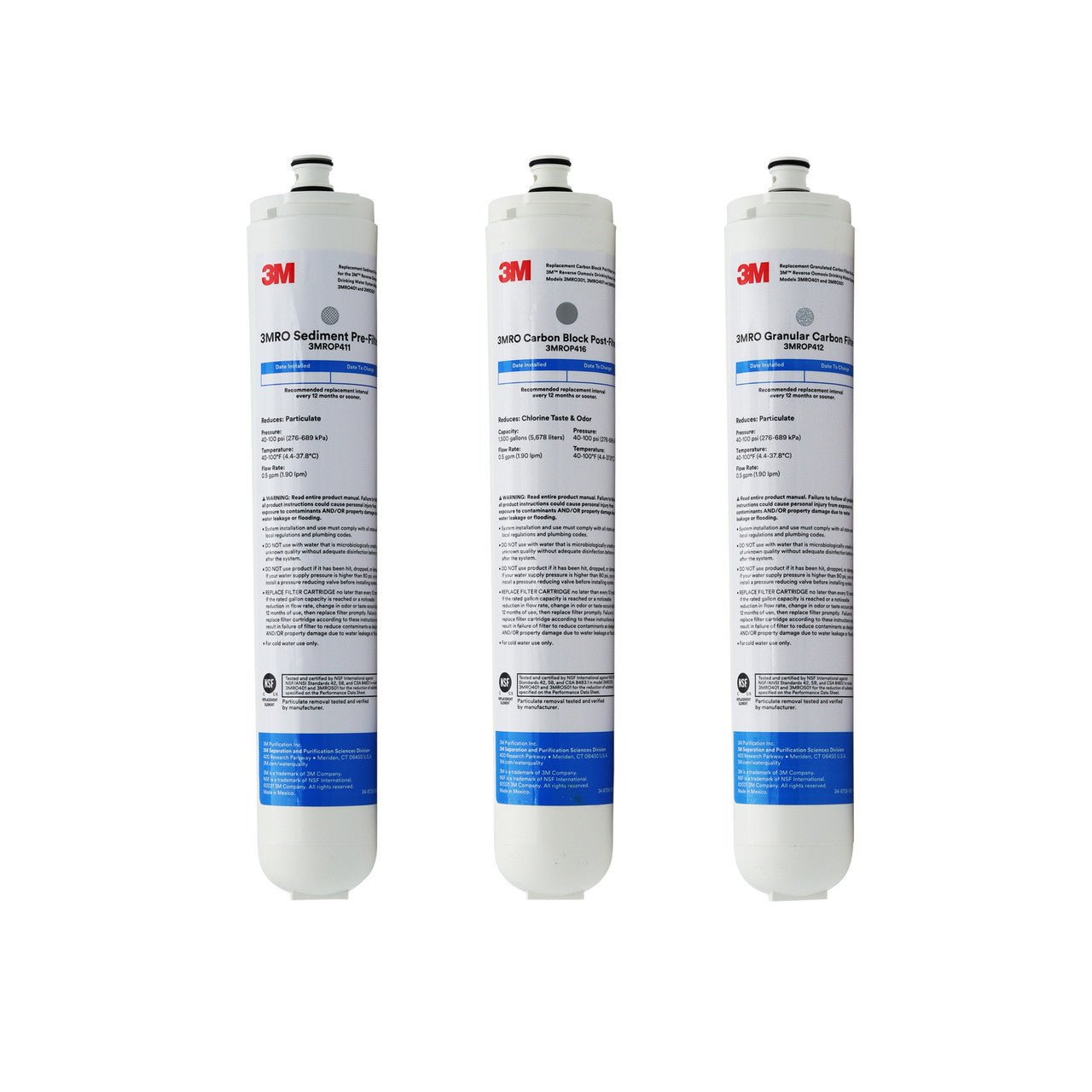 3M Water Factory SQC4 compatible RO replacement filter kit without membrane