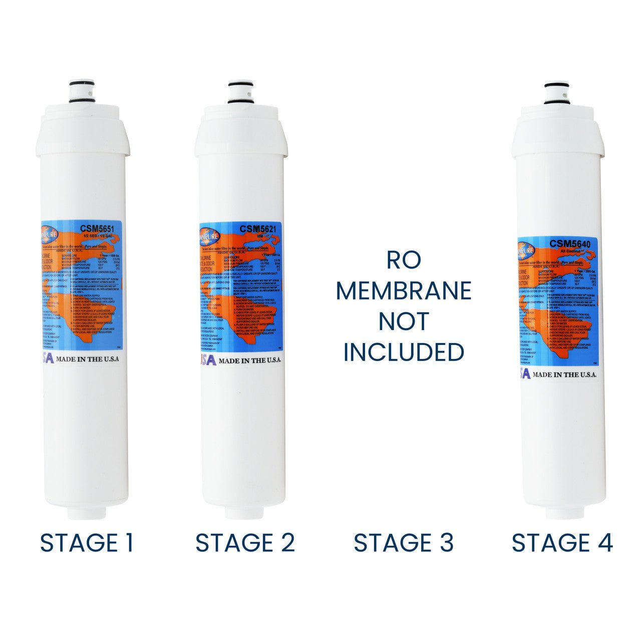 SQC4 compatible three-filter replacement set with CSM5651, CSM5621 and CSM5640, membrane sold separately