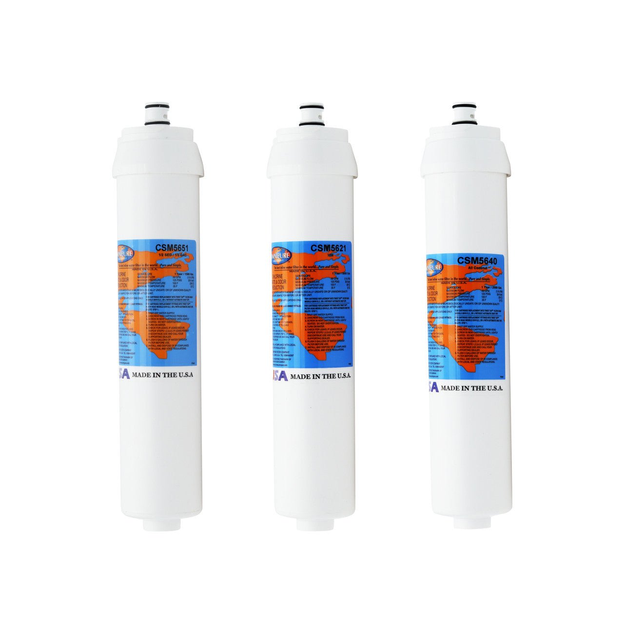 Water Factory and 3M SQC4 compatible replacement filter kit without reverse osmosis membrane