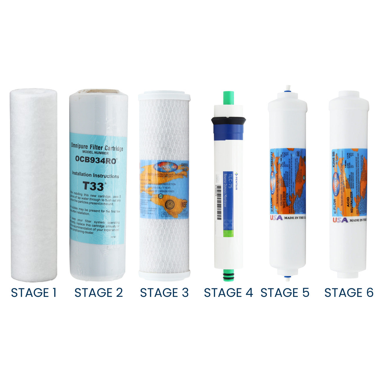iSpring RCC7AK Compatible Replacement Filters w/ 75 GPD Reverse Osmosis Membrane YSM-ISPG-RCC7AK