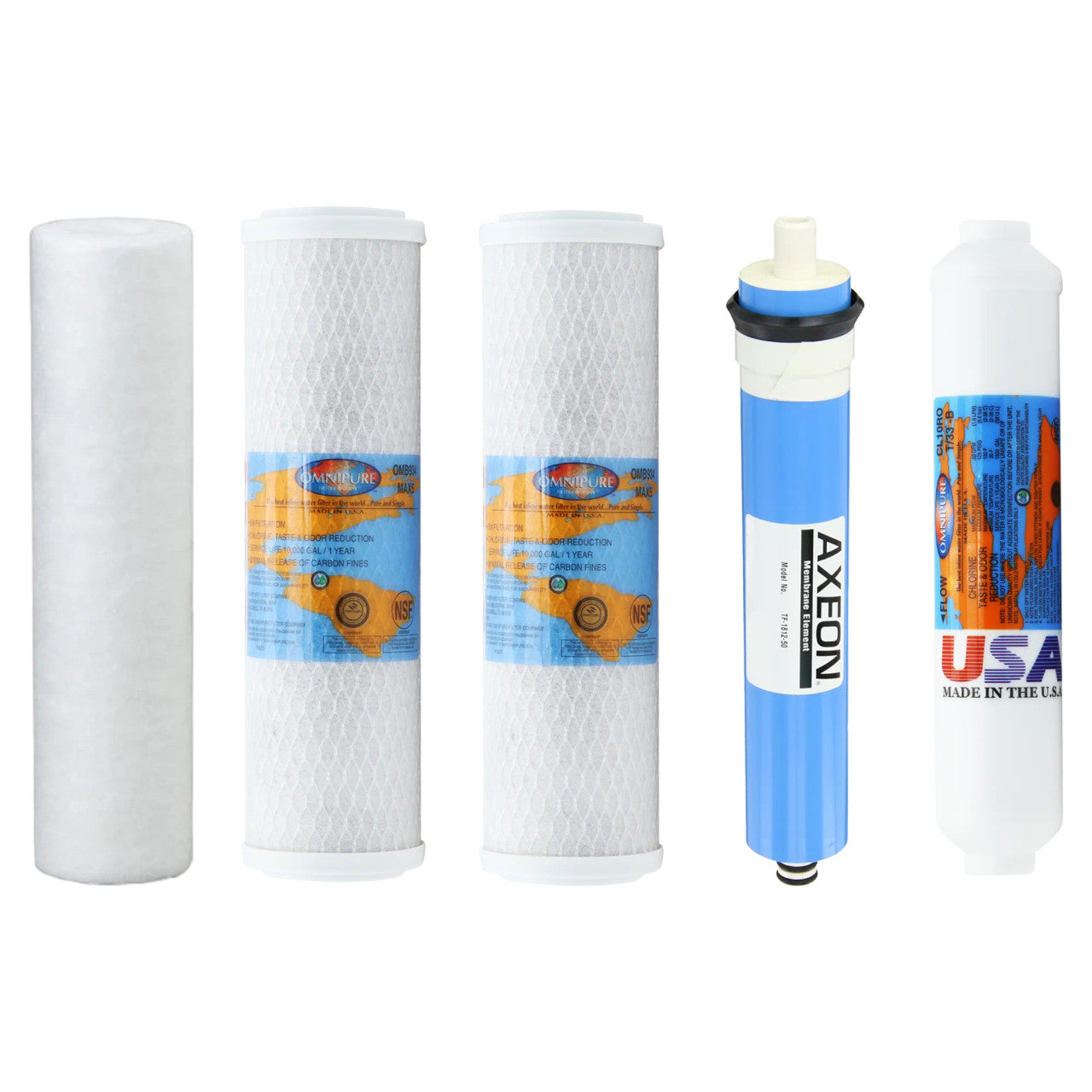 Replacement Filter Kit with Membrane compatible with Proline Gold Reverse Osmosis System YSM-PROGOLD