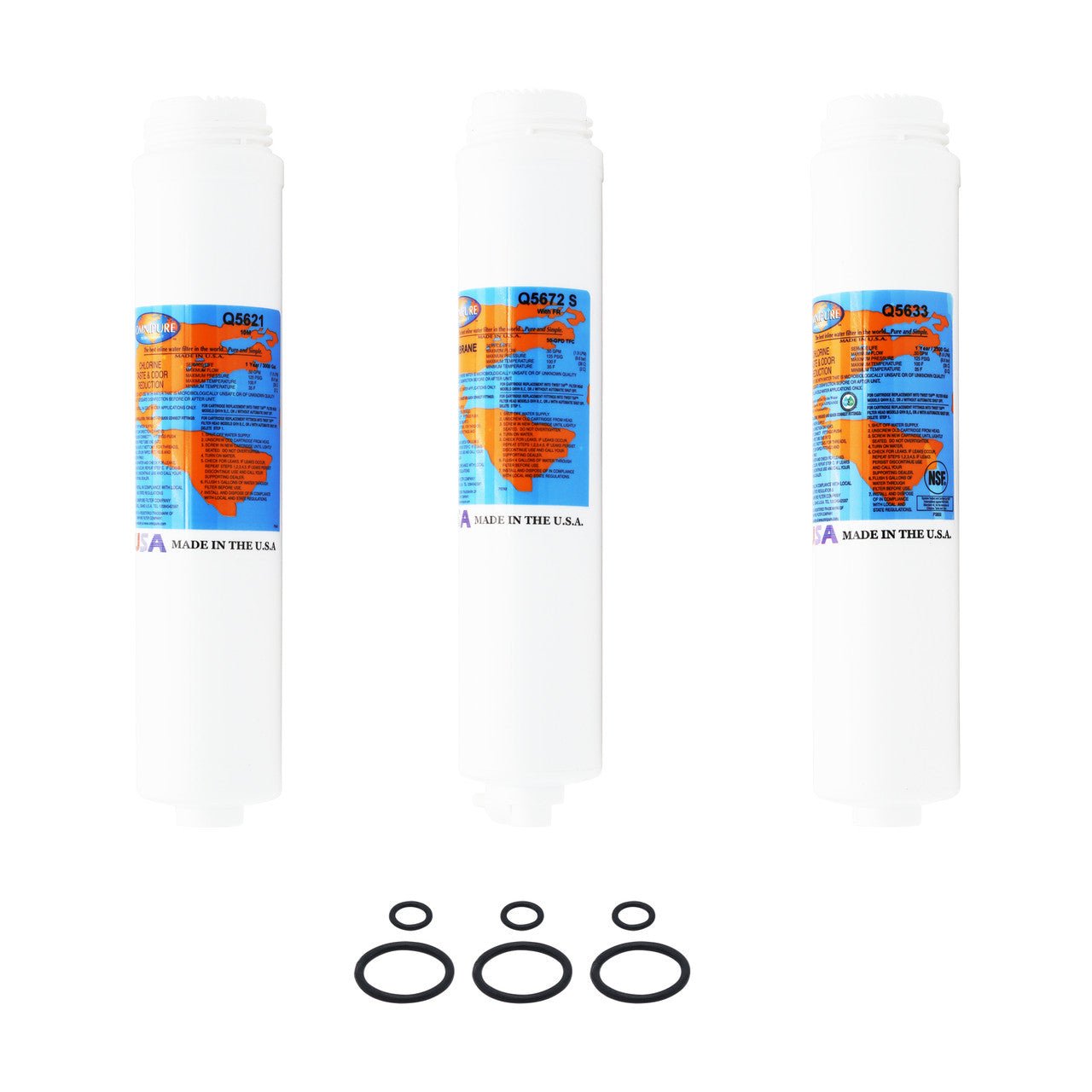 PuROTwist 3000 replacement filter kit with 50 GPD reverse osmosis membrane and O-rings