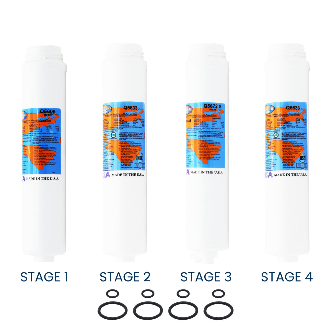 1-Year Filter Replacement Kit for PuROTwist 4000 with 50 GPD TFC Reverse Osmosis System YSM-PURO4T50