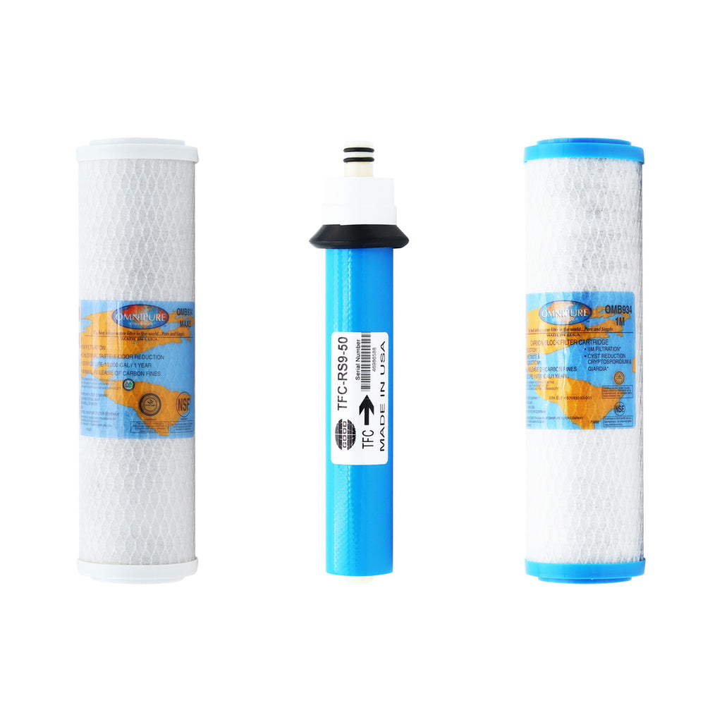 Rainsoft 21179 Compatible Reverse Osmosis Filter Replacement Kit with RO Membrane and Carbon Filters for Rain-Soft YSM-RS21179