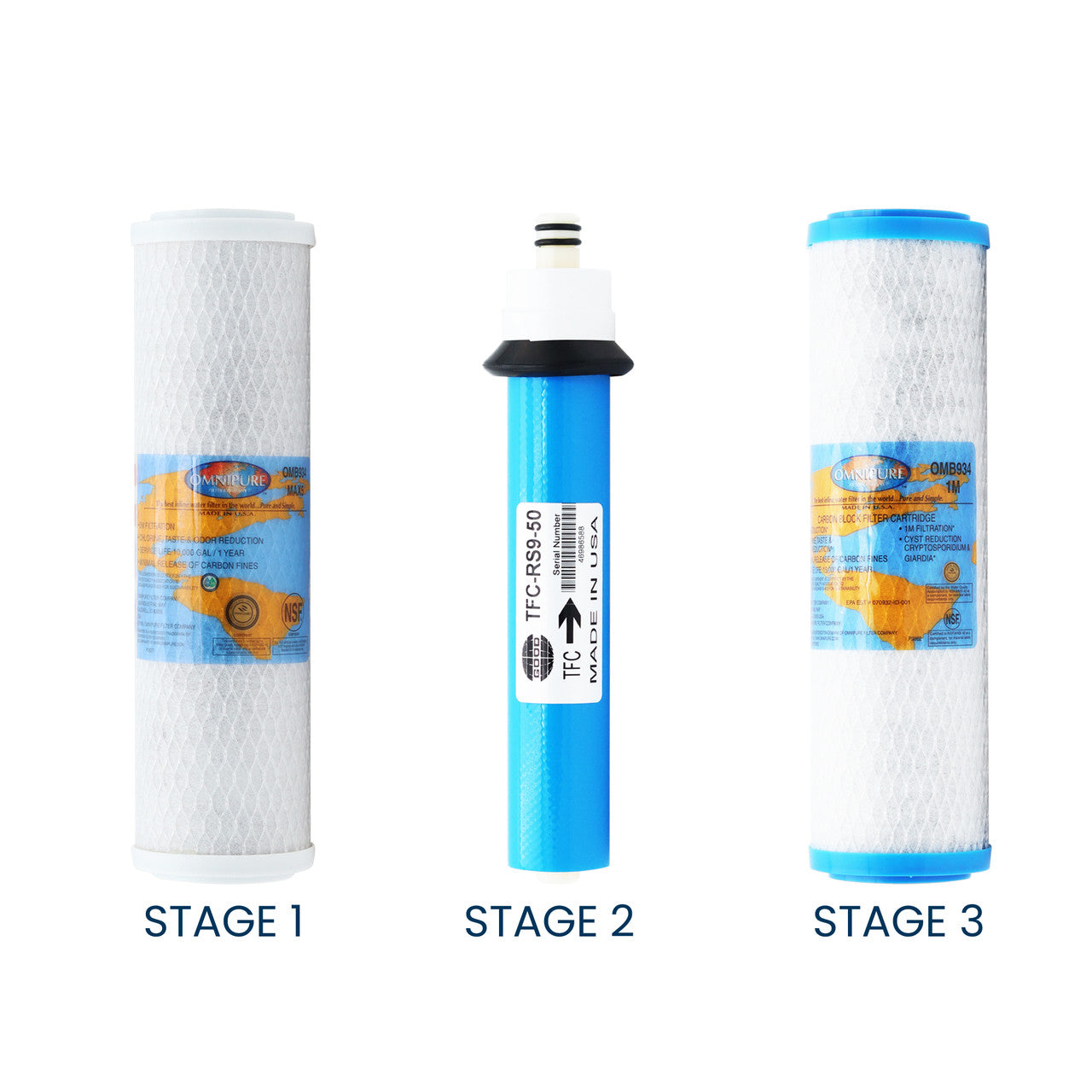Rainsoft 21179 Compatible Reverse Osmosis Filter Replacement Kit with RO Membrane and Carbon Filters for Rain-Soft YSM-RS21179