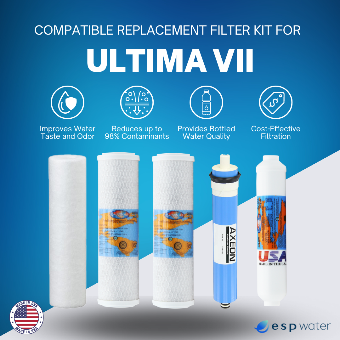 Ultima VII Compatible RO Replacement Filter Bundle for Drinking Water Reverse Osmosis Filtration System YSM-ULTIMAVII