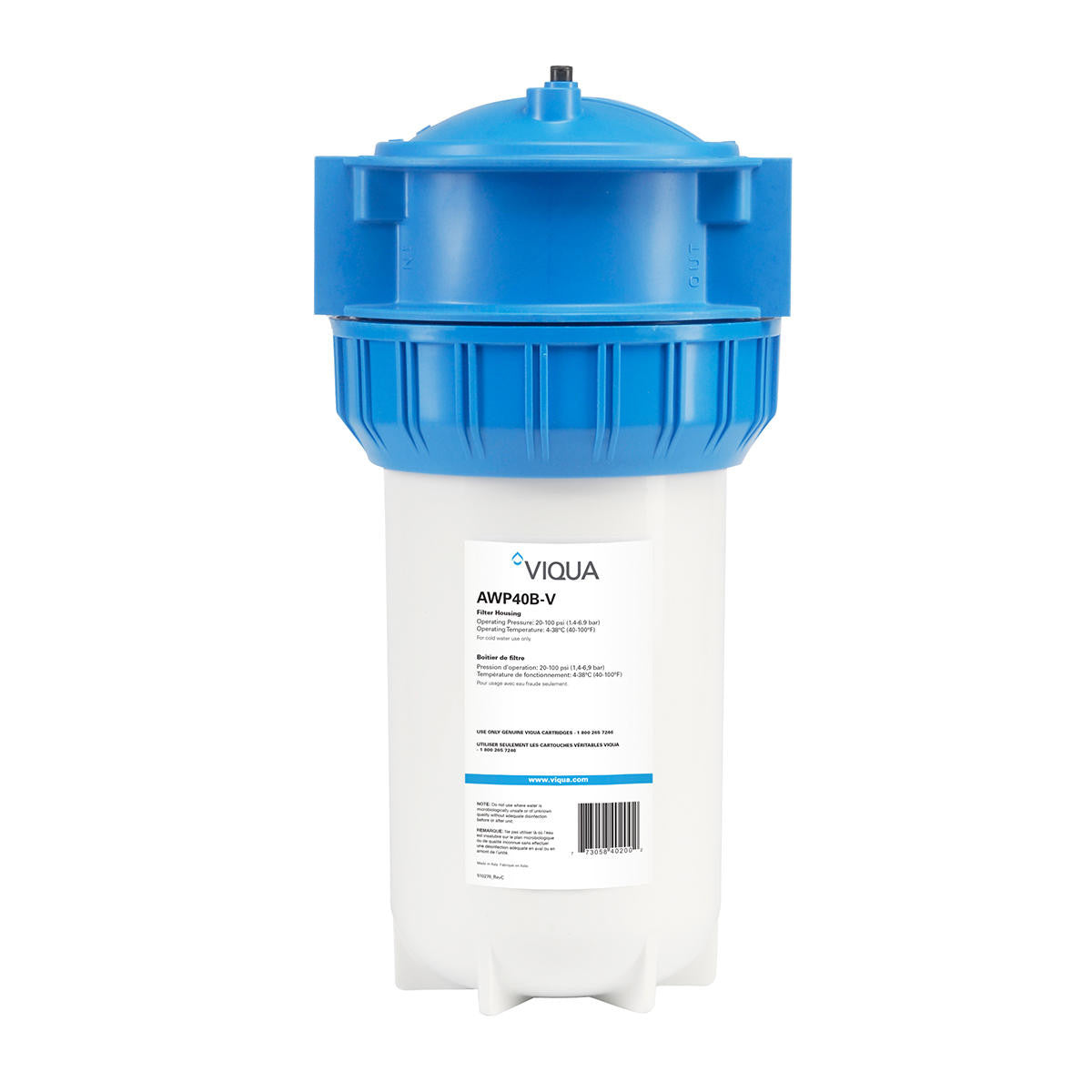 Viqua VIQUA 10 Three-Piece Filter Housing w/ Bracket and Wrench AWP40B-V AWP40B-V