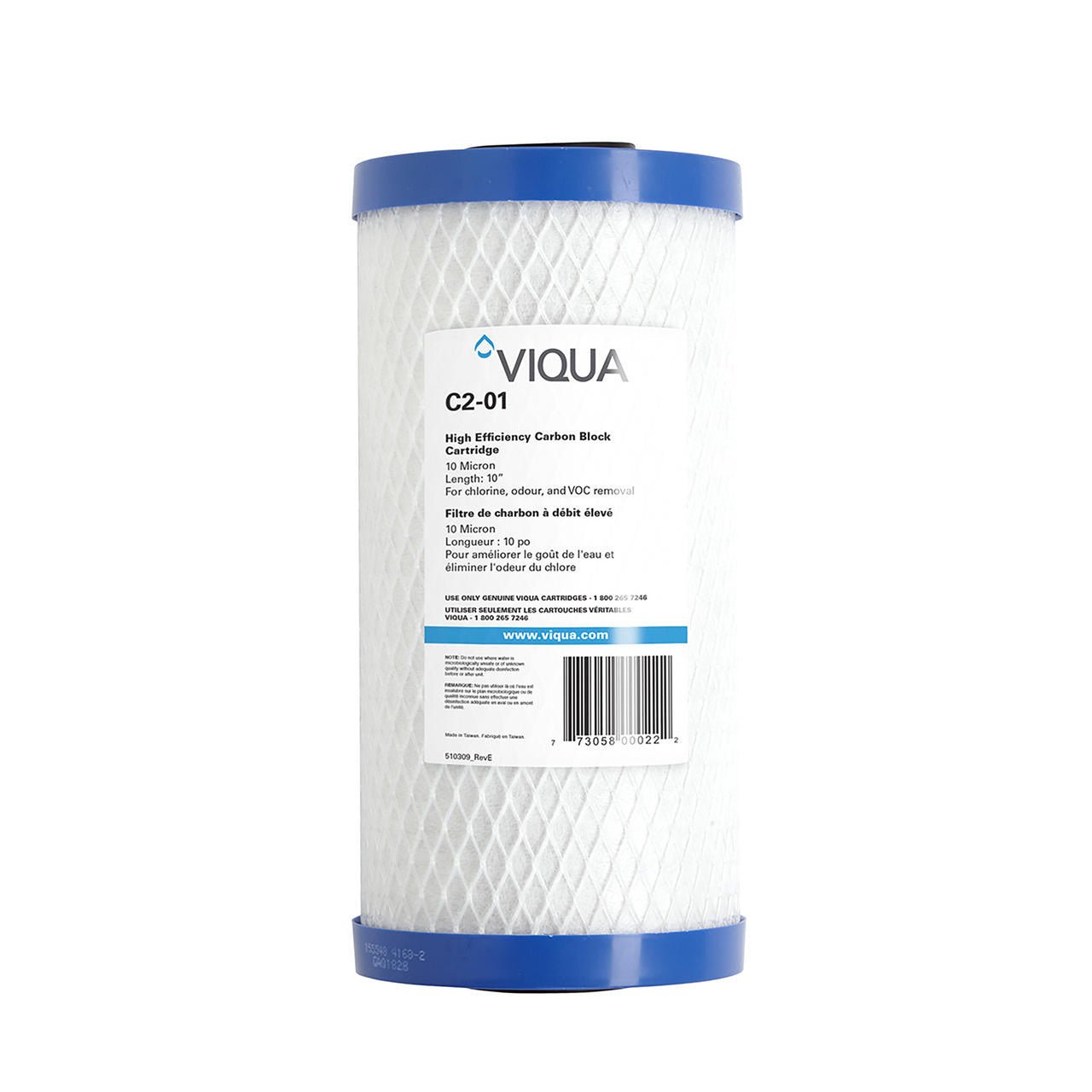 VIQUA C2-01 10-micron carbon block filter, 4.5 x 10 inch, for Big Blue style filter housings