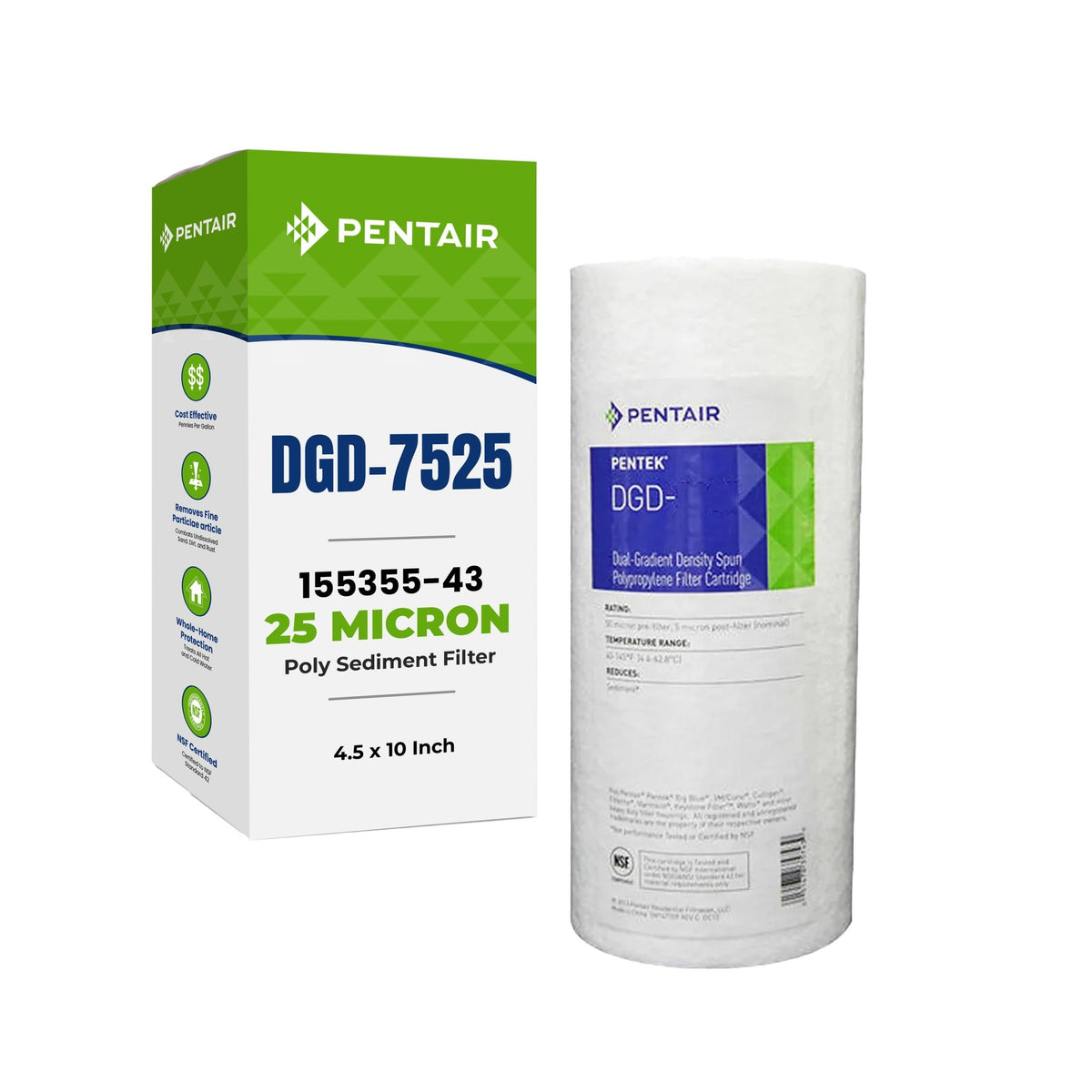Pentair DGD-7525 Big Blue Dual Grade Poly Sediment Filter – ESP Water