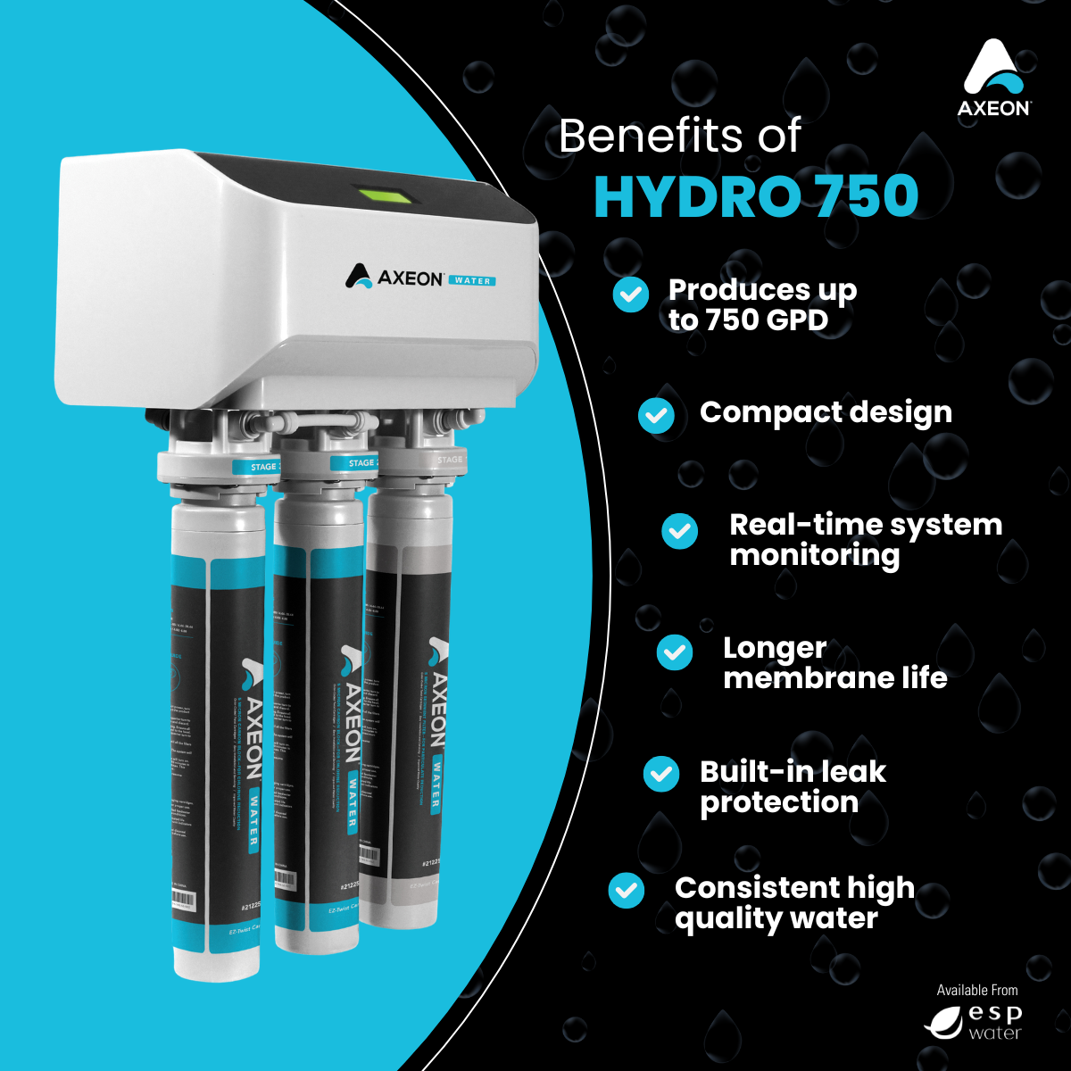 AXEON HYDRO 750 Reverse Osmosis System 750 GPD - ESP Water 