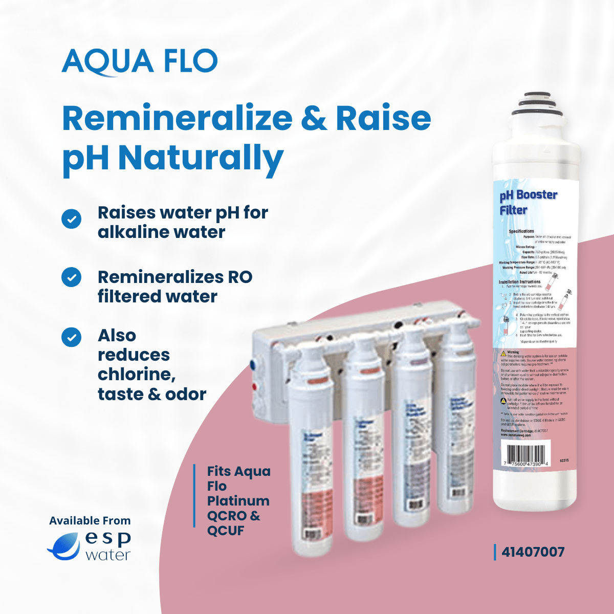 Aqua Flo 41407007 pH Booster Filter Quick Change 41407007 - ESP Water