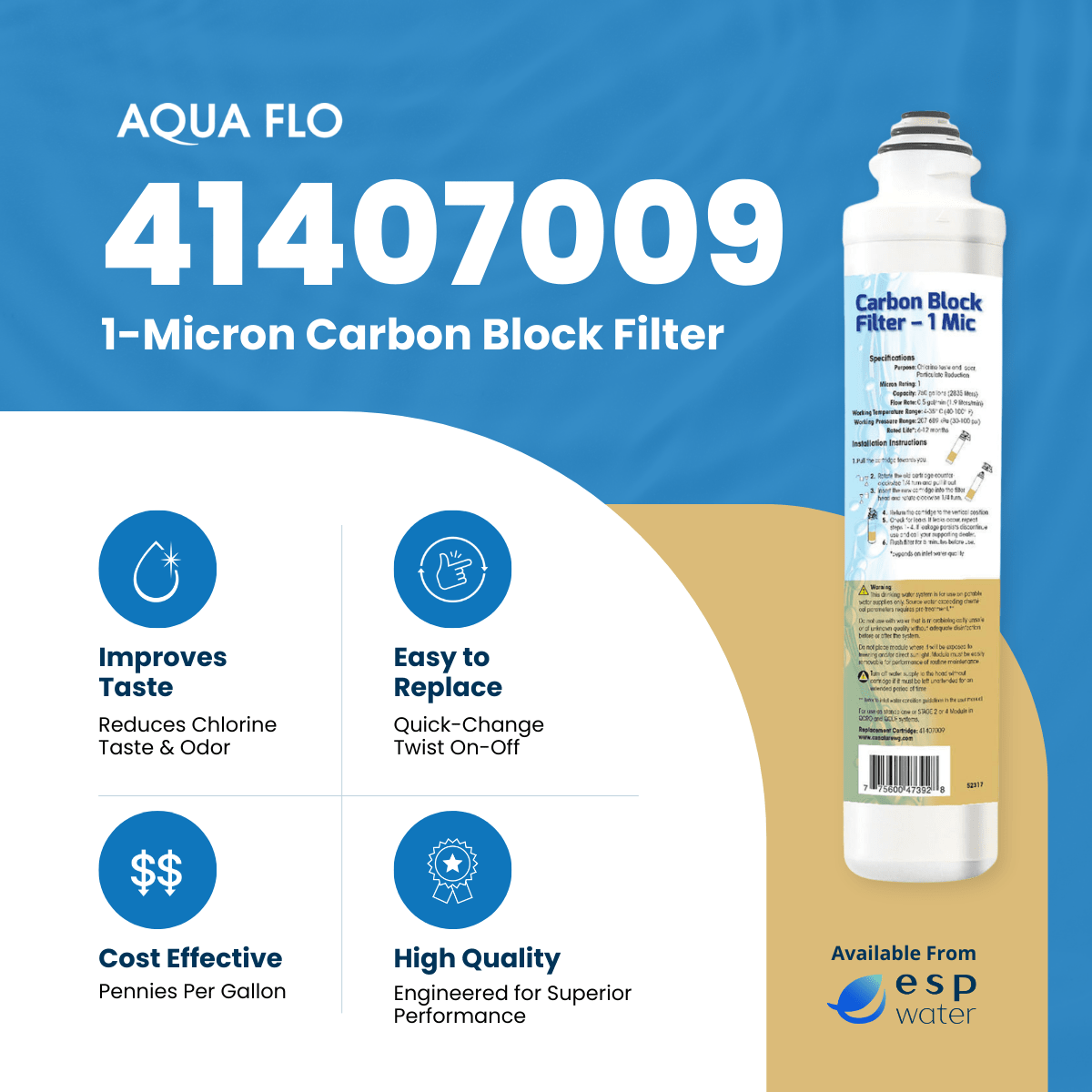 1-micron absolute water filter before chlorination pool shock treatment