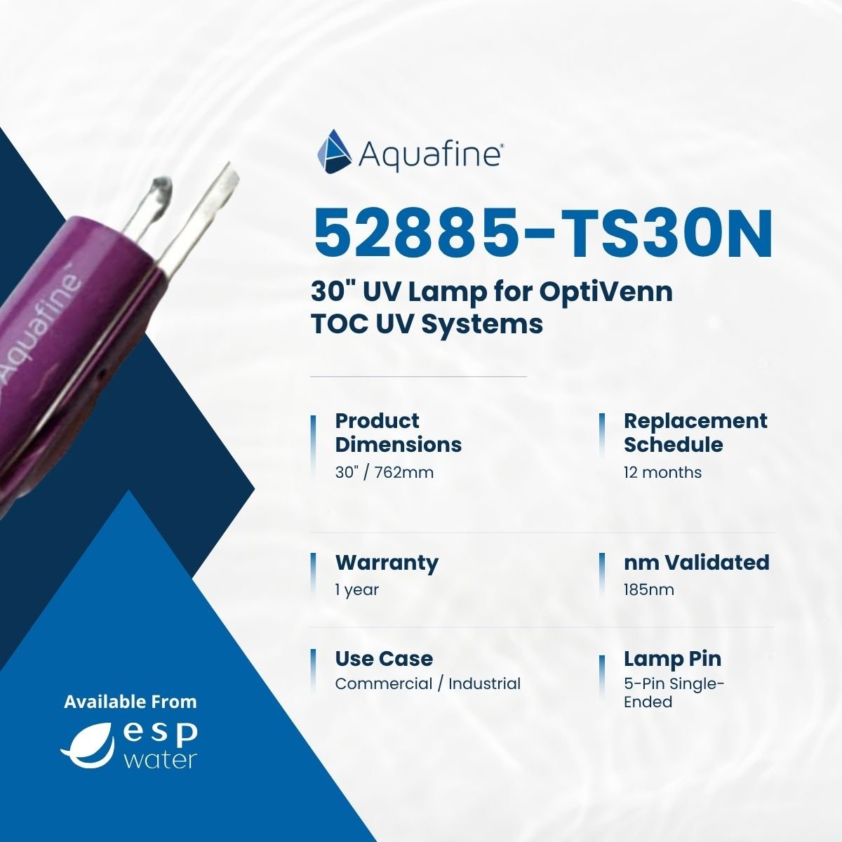 Aquafine 52885-TS30N UV Lamp – ESP Water