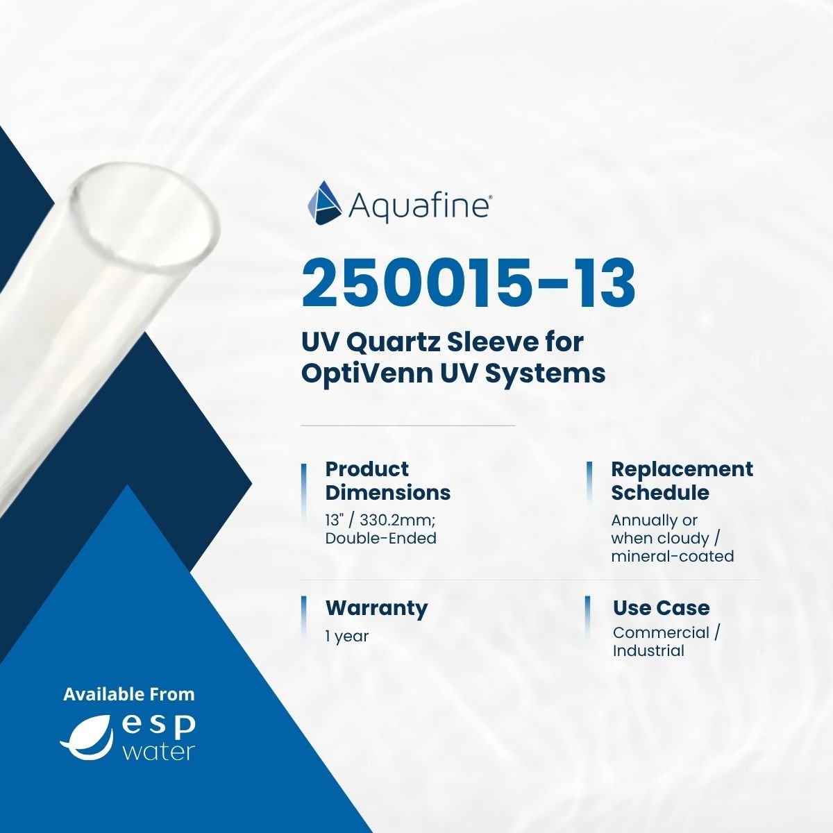 Aquafine 250015-13 Quartz Sleeve – ESP Water