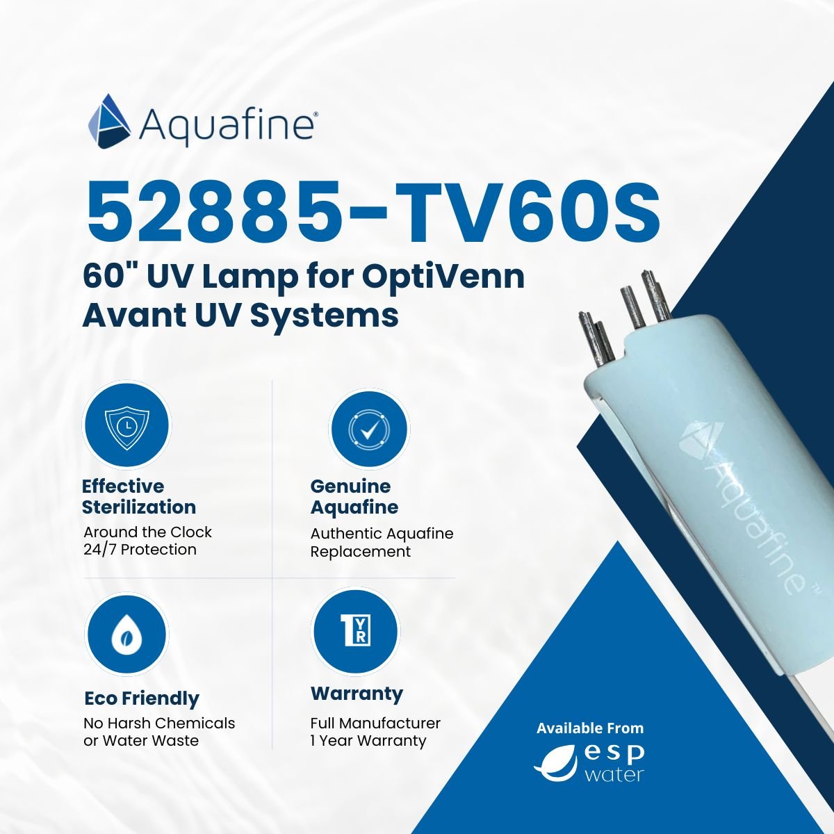 Aquafine 52885 - TV60S UV Lamp for OptiVenn and Avant Systems 52885-TV60S - ESP Water