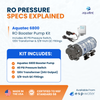 Aquatec 6800 RO Booster Pump Kit with Pressure Switch and Transformer 1/4 Inch Fittings 50 GPD