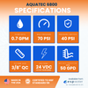 Aquatec 6800 RO Booster Pump Kit with Pressure Switch and Transformer 1/4 Inch Fittings 50 GPD