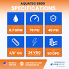 Aquatec 6800 RO Booster Pump Kit with Pressure Switch and Transformer 1/4 Inch Fittings 50 GPD