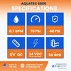 Aquatec 6800 RO Booster Pump Kit with Pressure Switch and Transformer 1/4 Inch Fittings 50 GPD 6840-2J03-B221-B - ESP Water