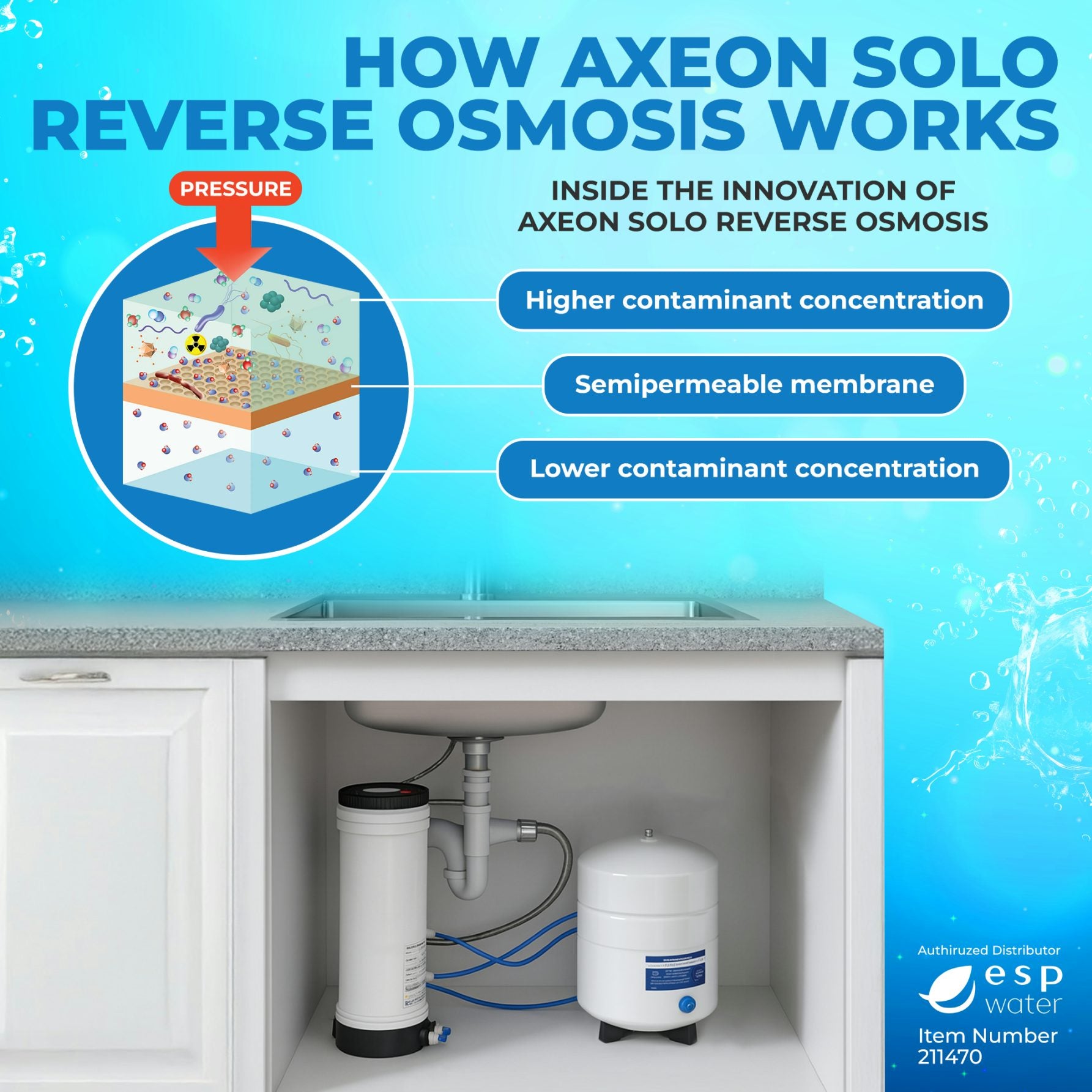 Axepon AXEON Solo I All-In-One 4-Stage 50 GPD RO System (211470) – ESP Water