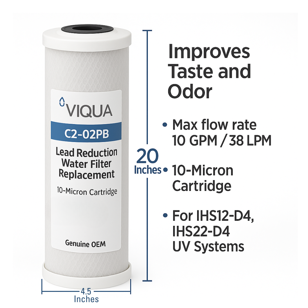 c2-02PB Viqua 10-micron filter with lead reduction improve taste and odor