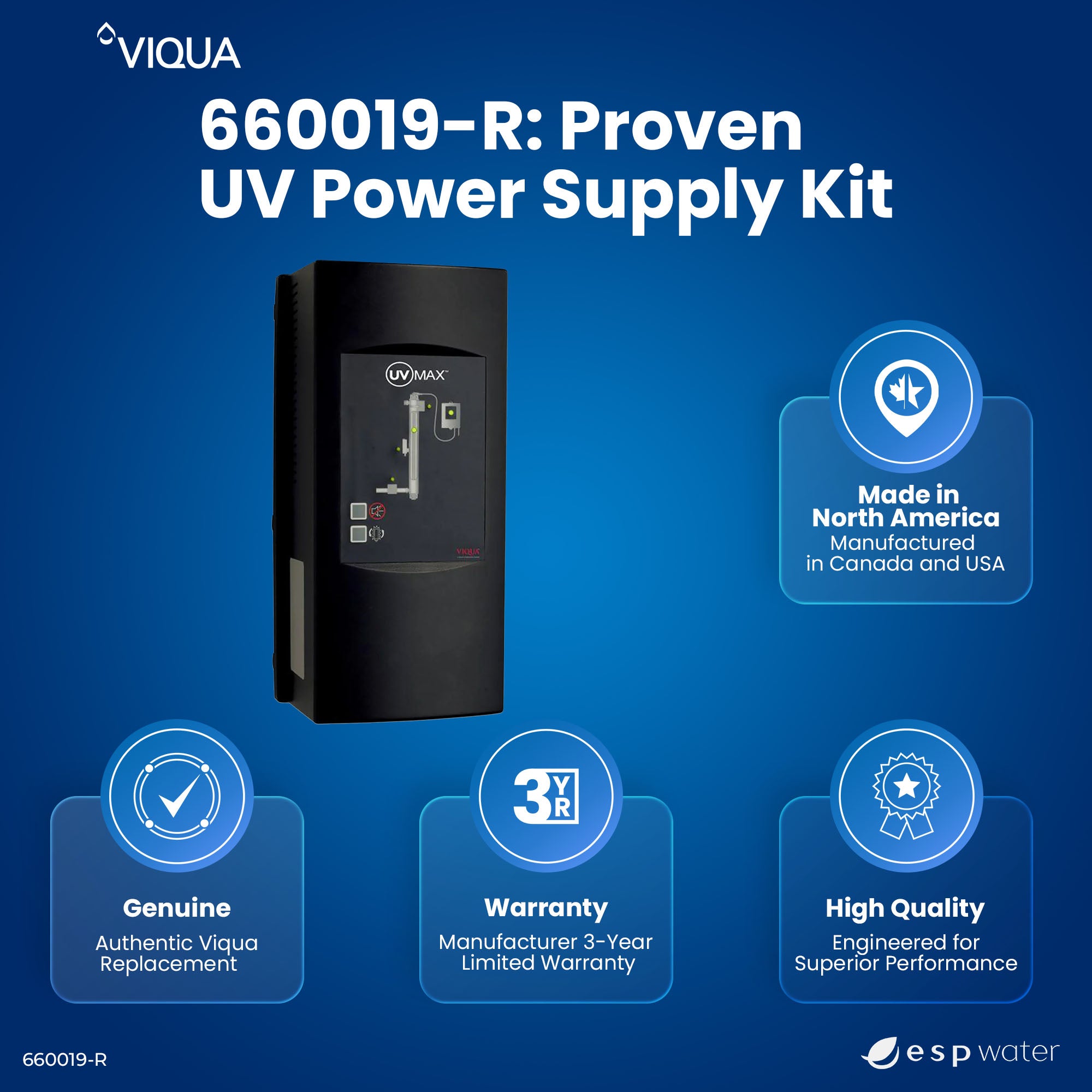 VIQUA 660019-R UV Controller Kit for K+ and SM80 100-240V - ESP Water 