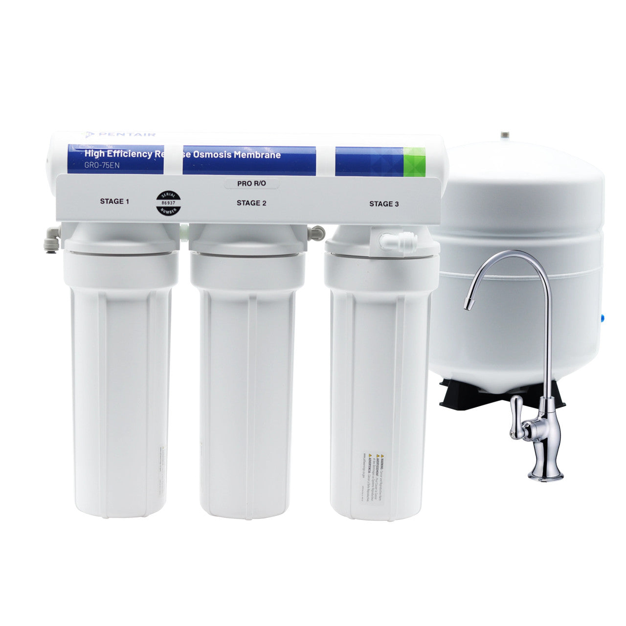 GRO 1:1 RO High Efficiency 75 GPD Drinking Water System (GRO-75GPD)