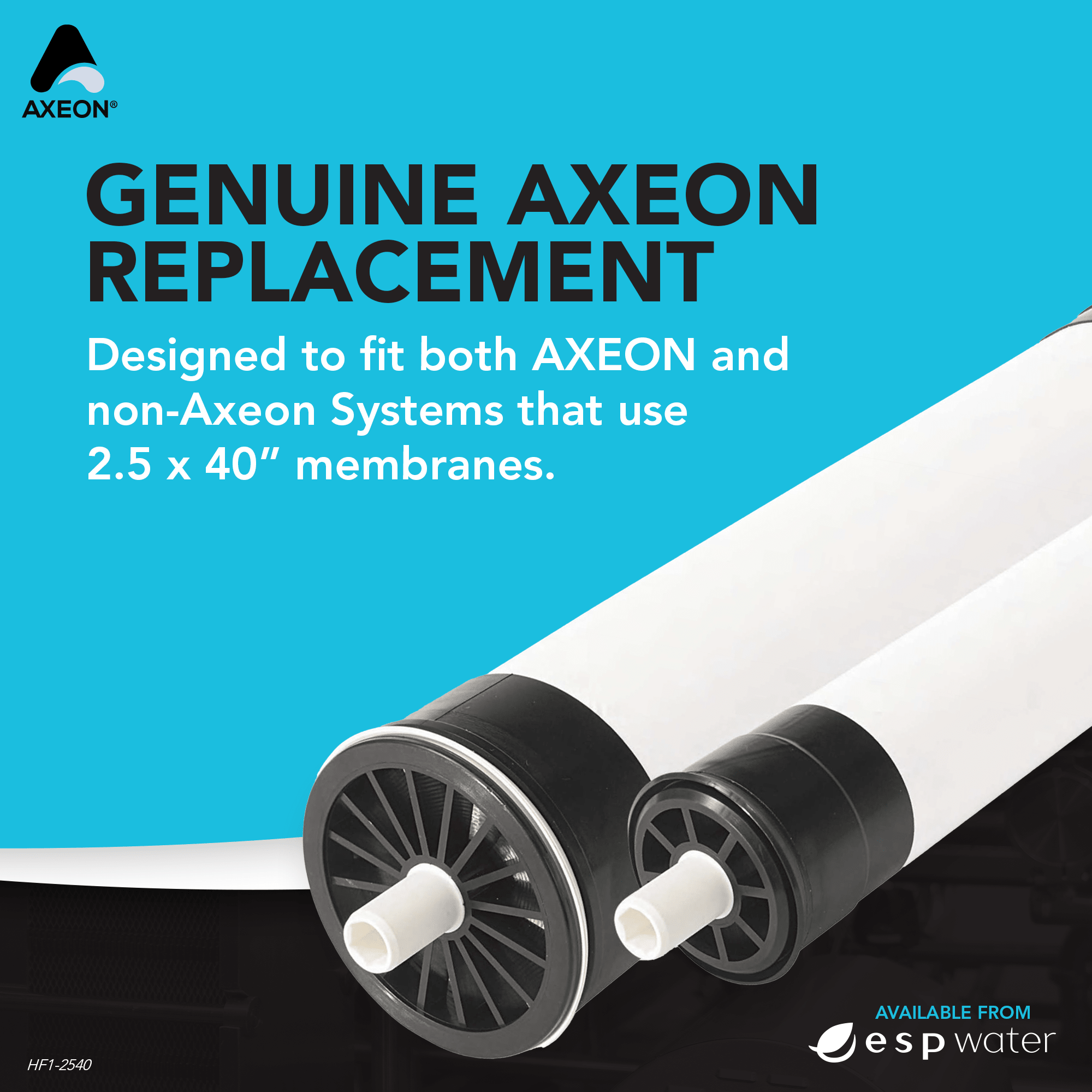 AXEON HF1 - 2540 RO Membrane 150 PSI 1000 GPD 2.5 x 40 - Inch 200376 200376 - ESP Water
