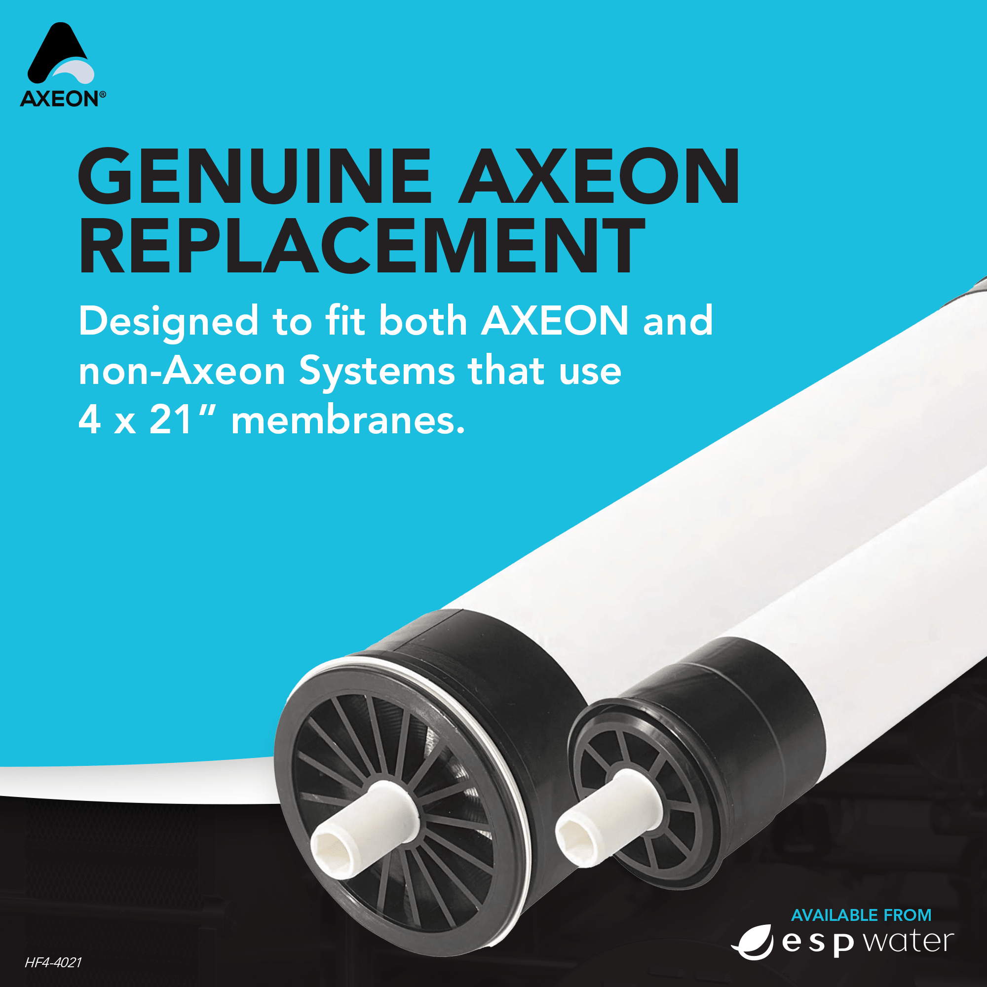 AXEON HF4 - 4021 RO Membrane 100 PSI 1000 GPD 4" x 21" 200390 200390 - ESP Water