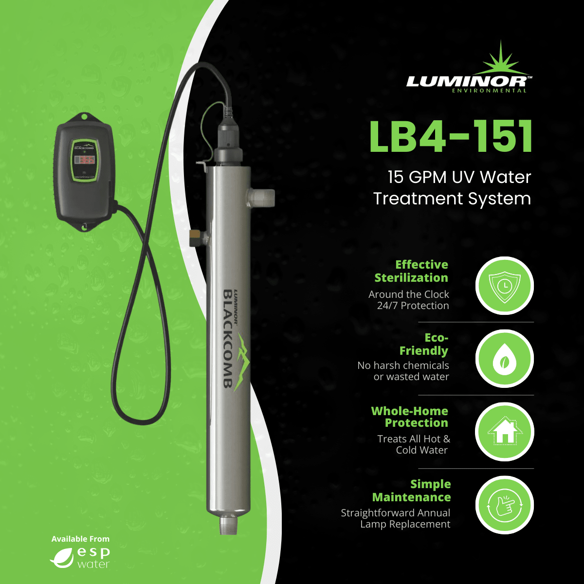 Luminor Blackcomb 4.1 LB4 - 151 Ultraviolet System 15 GPM LB4-151 - ESP Water