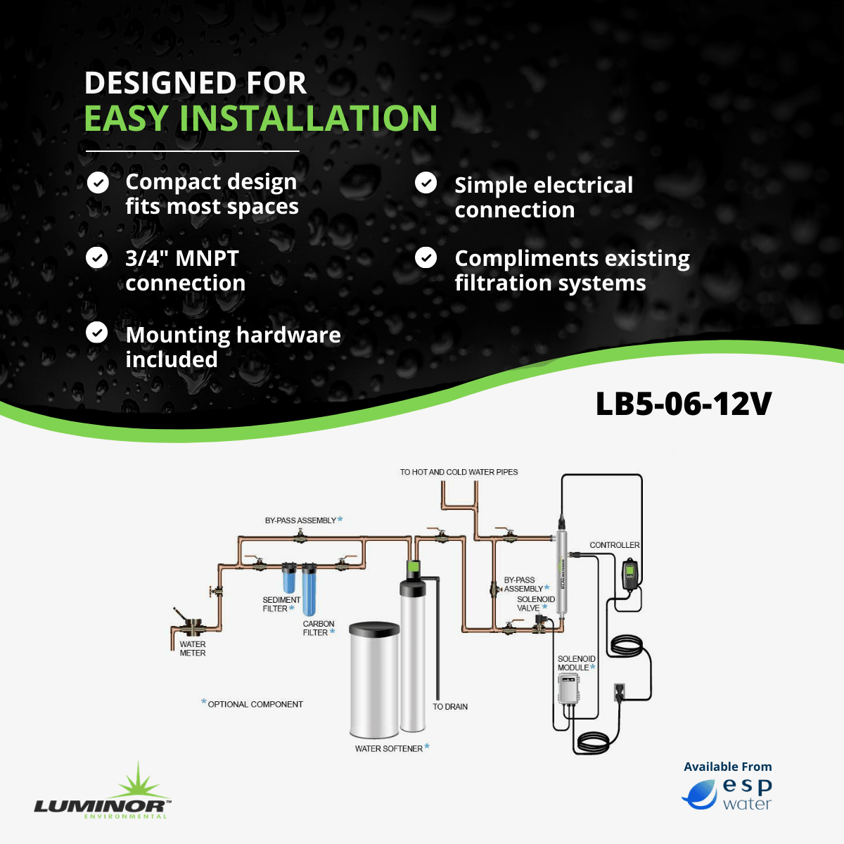 Luminor Blackcomb 5.1 LB5 - 06 - 12V UV System 6 GPM 12VDC LB5-06-12V - ESP Water
