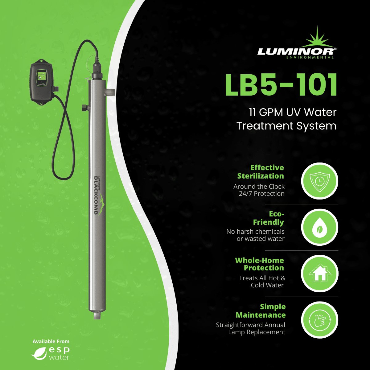 Luminor Blackcomb 5.1 LB5 - 101 Ultraviolet System 11 GPM LB5-101 - ESP Water