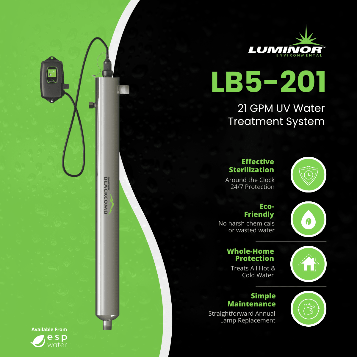 Luminor Blackcomb 5.1 LB5 - 201 Ultraviolet System 21 GPM LB5-201 - ESP Water