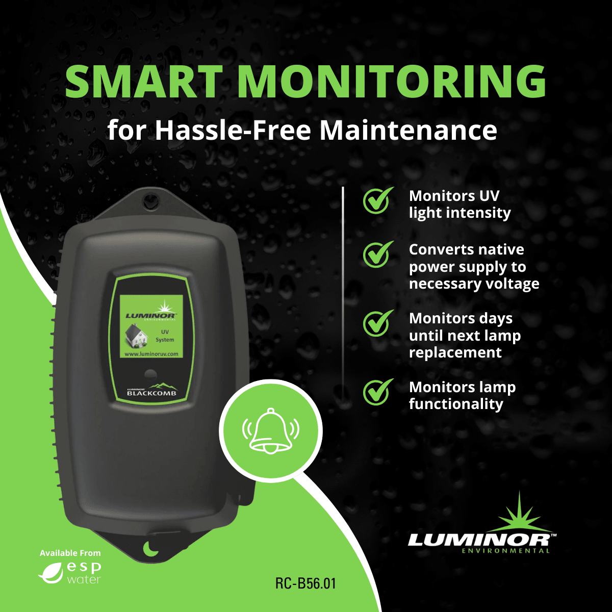 Luminor Blackcomb 6.1 LB6 - 101 UV System with Sensor 10 GPM 3/4" MNPT LB6-101 - ESP Water