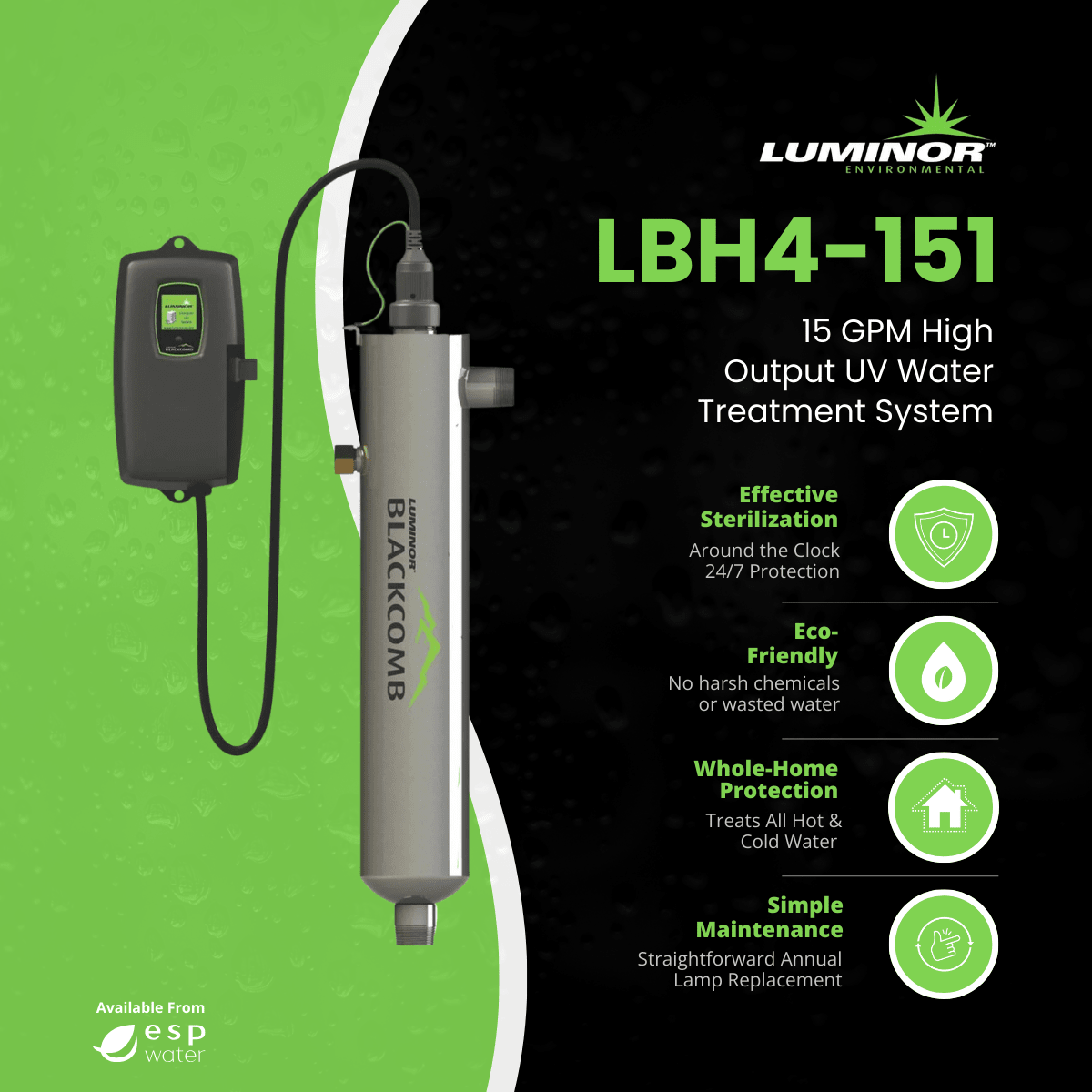 Luminor Blackcomb - HO 4.1 LBH4 - 151 Ultraviolet System 15 GPM LBH4-151 - ESP Water