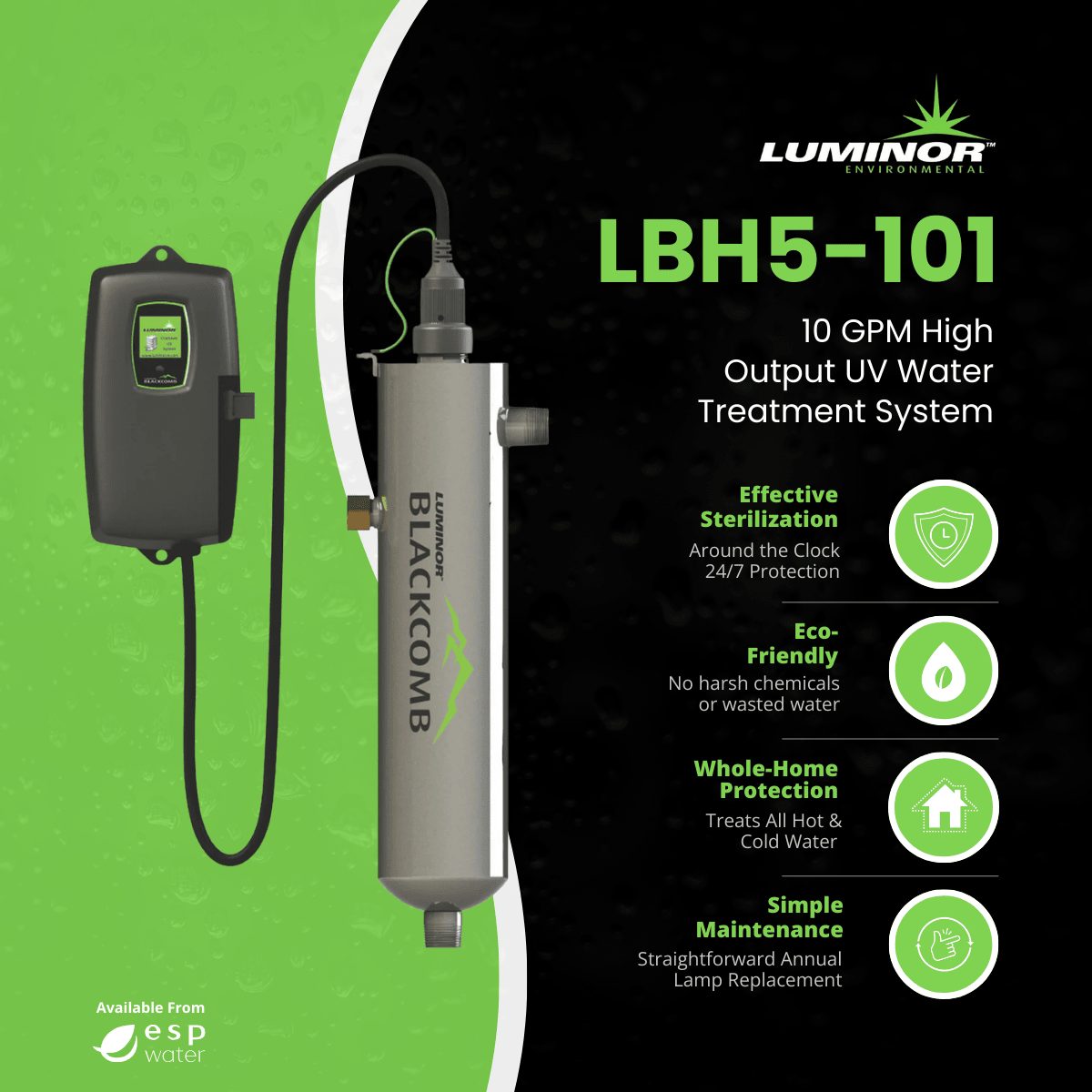Luminor Blackcomb - HO 5.1 LBH5 - 101 Ultraviolet System 10 GPM LBH5-101 - ESP Water