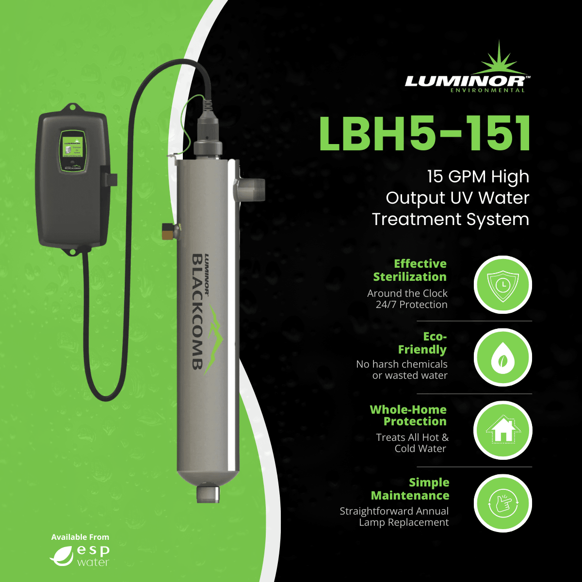 Luminor Blackcomb - HO 5.1 LBH5 - 151 Ultraviolet System 15 GPM LBH5-151 - ESP Water
