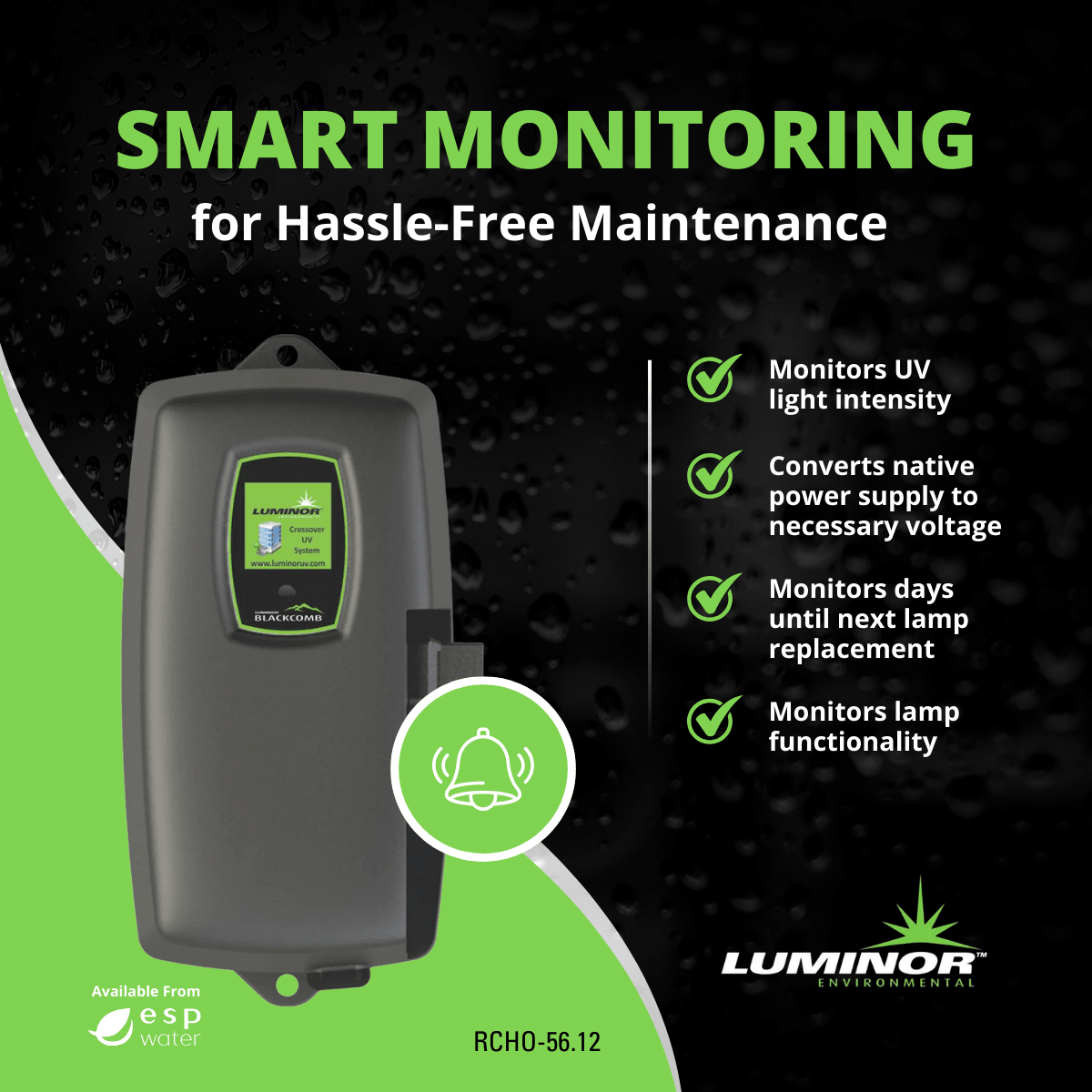 Luminor Blackcomb - HO 6.1 LBH6 - 051 UV System with Sensor 5 GPM 1/2" LBH6-051 - ESP Water