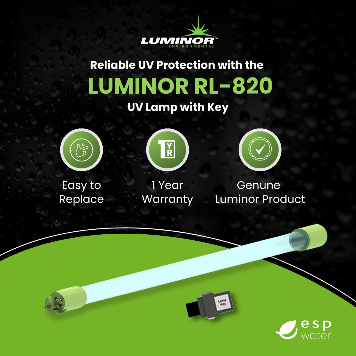 Luminor RL - 820 UV Replacement Lamp for LB4 - 101, LB5 - 101 RL-820 - ESP Water
