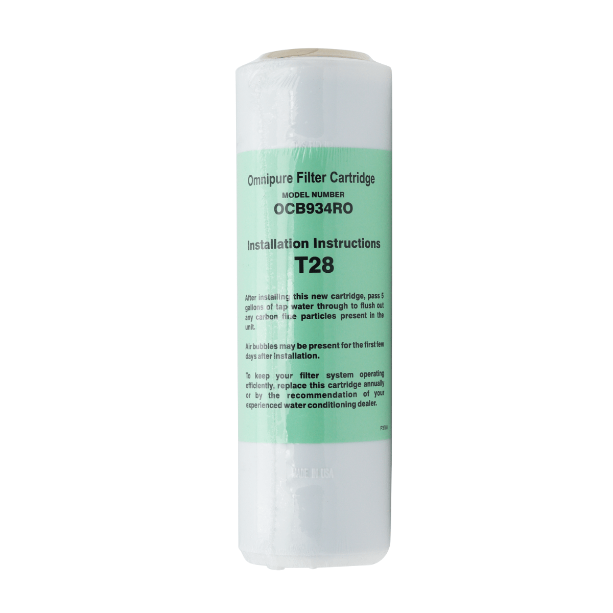 Omnipure OCB934RO T28 GAC Granular Carbon Filter 2.5" x 10" OCB934RO-T28 - ESP Water