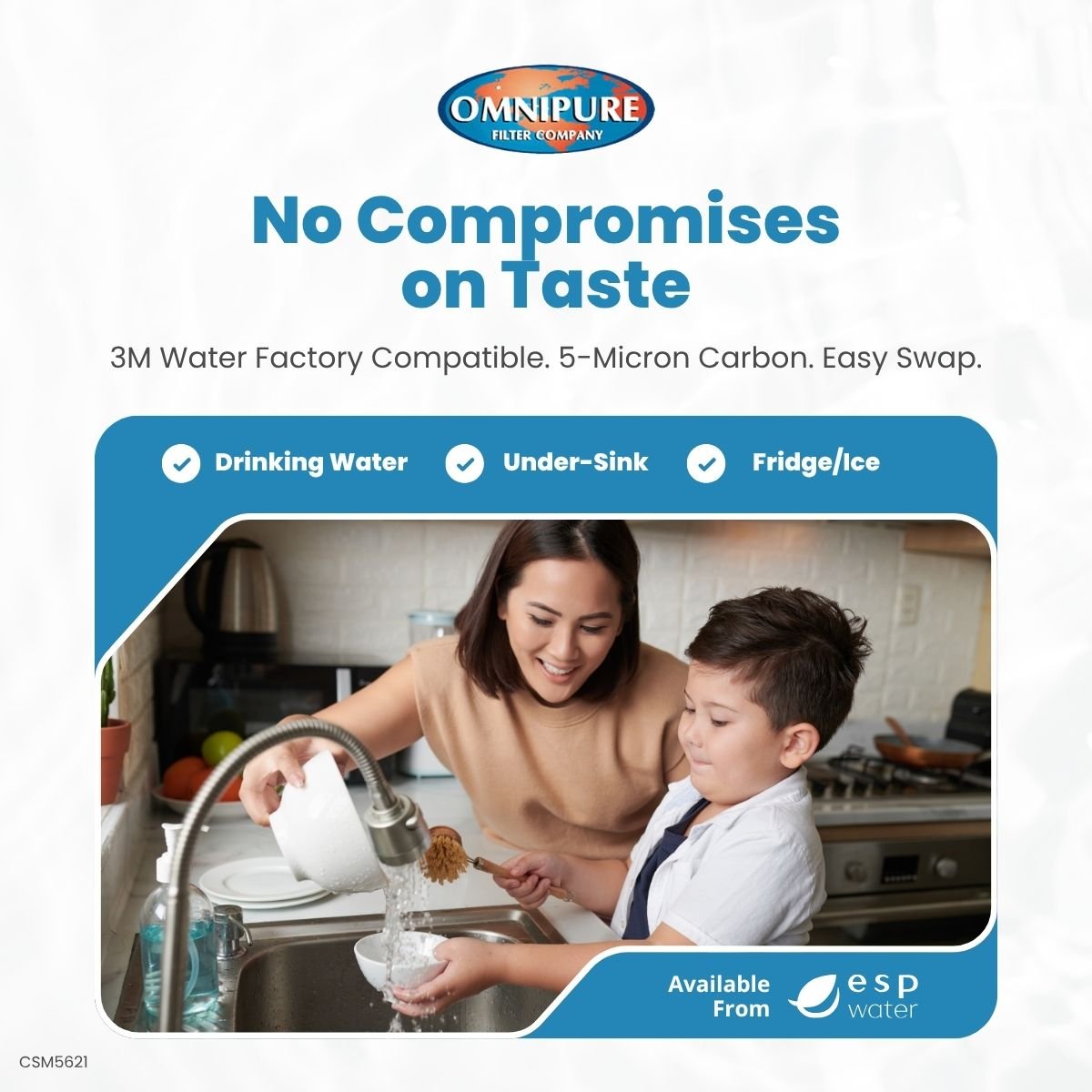 Omnipure CSM5621 Carbon Block Filter - Water Factory 3M Compatible CSM5621 - ESP Water