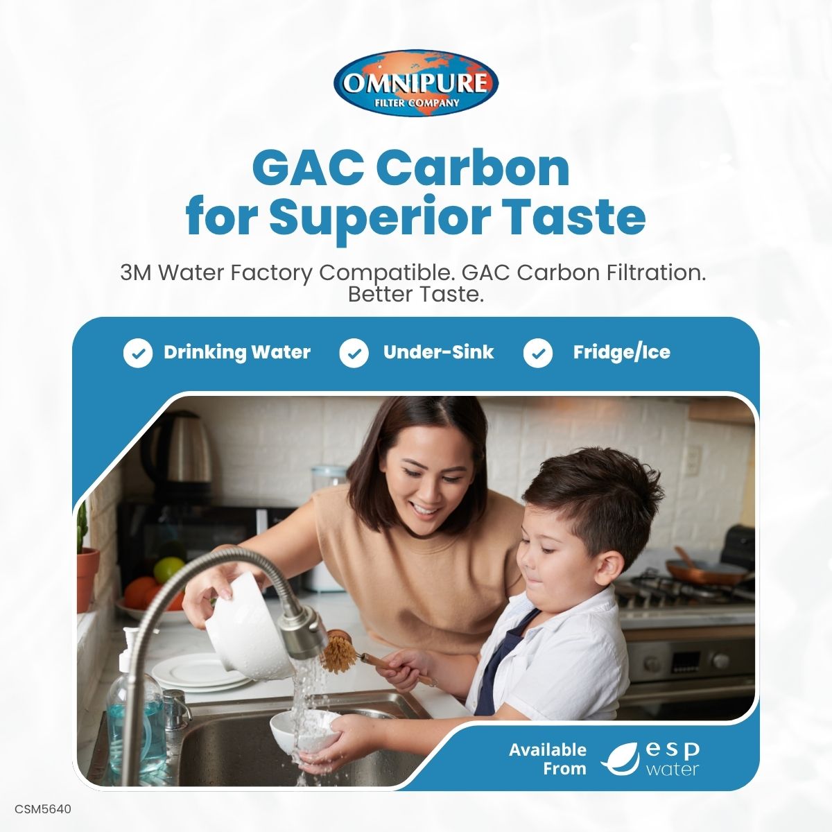 Omnipure CSM5640 Carbon Filter GAC - Water Factory 3M Compatible CSM5640 - ESP Water