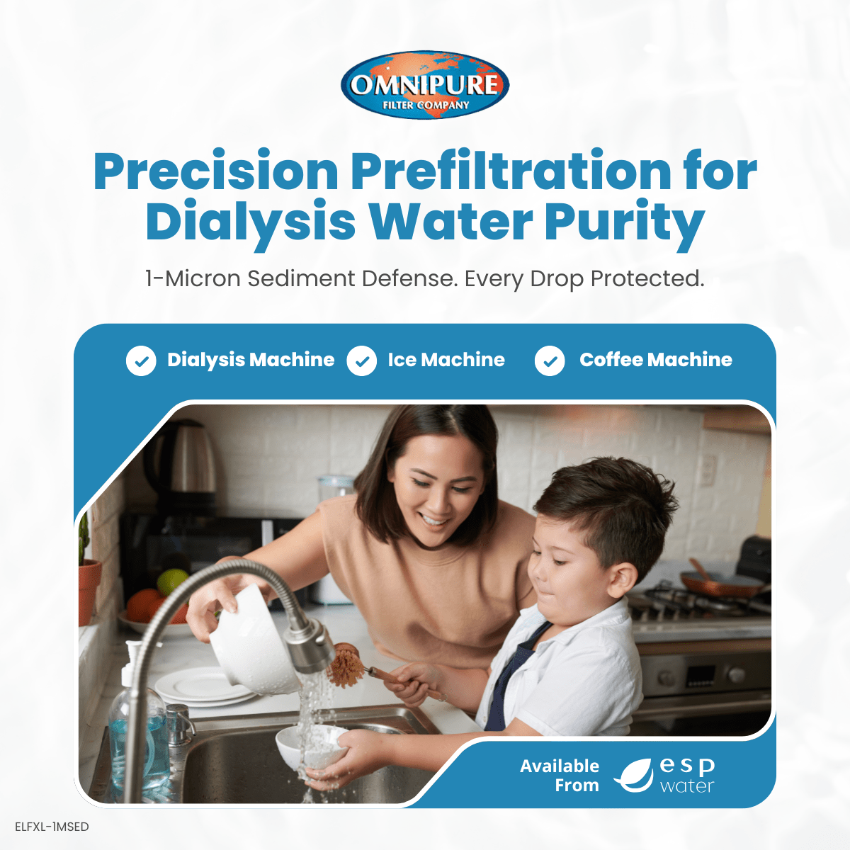 Omnipure ELF XL 1 Mic Sediment Filter for TabloCart Dialysis Accessory ELFXL-1MSED - ESP Water