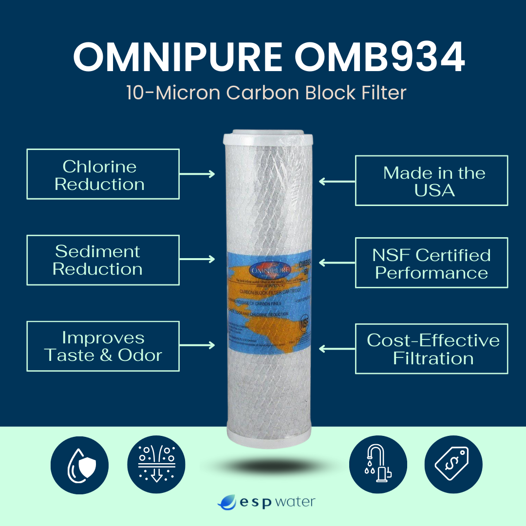 Omnipure 2.5 x 10 10 Micron Carbon Block Filter OMB934-10m OMB934-10m