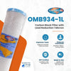 Omnipure OMB934 - 1L Carbon Block Filter with Lead Reduction 1 Mic 2.5" x 10" OMB934-1mL - ESP Water