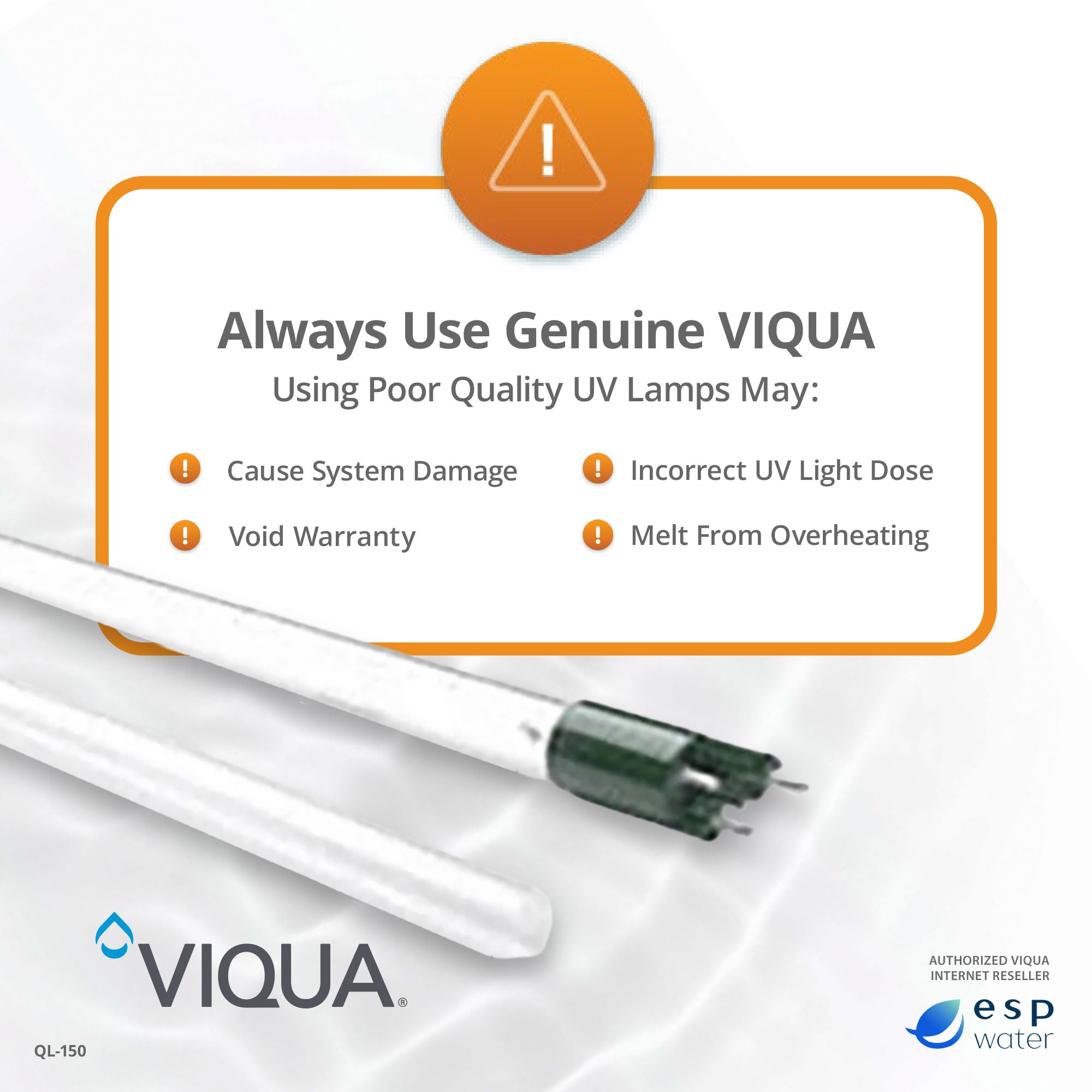 VIQUA QL - 150 UV Lamp and Sleeve Kit for VH150 UV System QL-150 - ESP Water